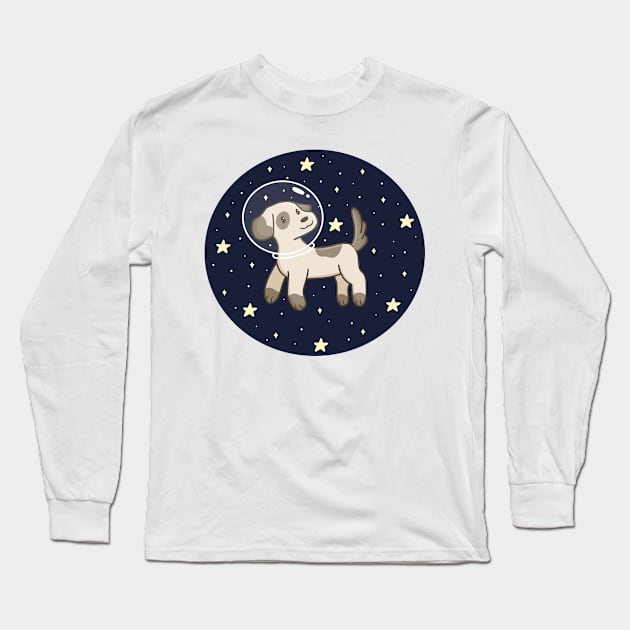 Space Dog Long Sleeve T-Shirt by KammyBale